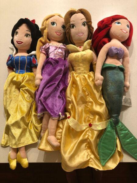 Disney Princesses-Aerial, Cinderella, Rapunzal & Snow White Soft Toys