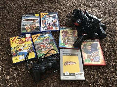 PlayStation 2 games and controller
