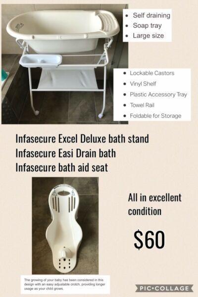 Baby bath, stand & seat