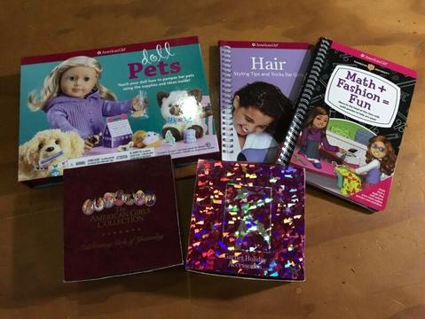 American Girl Doll books and hair and paint set