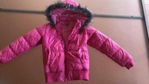 girls pink size 8 pumpkin patch jacket with fluffy hood