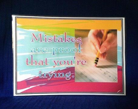 Inspirational ' Mistakes are proof…' Mini Poster