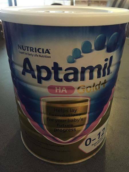 Unopened tin of Aptamil Gold Plus HA Infant Formula