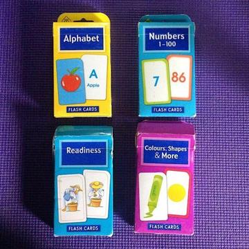 Four Packs of Flash Cards for Early Learning