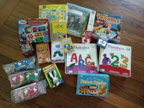 Puzzles and board games for preschoolers and young kids