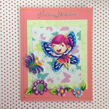 'Oh, The Places You'll Go' Pink Birthday Card with Fairy