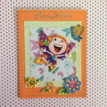 'Today is Your Day' Orange Birthday Card with Fairy