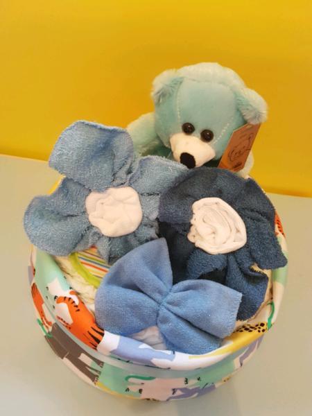 Baby Blue in the Jungle Nappy Cake