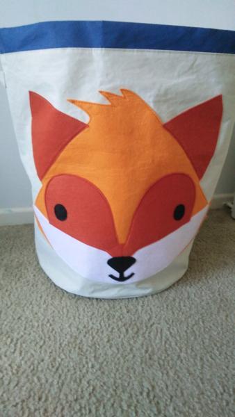Large fox storage / laundry basket / bag