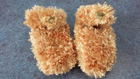 Gold Coloured Fluffy Booties