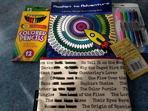 Colouring In Package: Pens, Pencils, Book and more