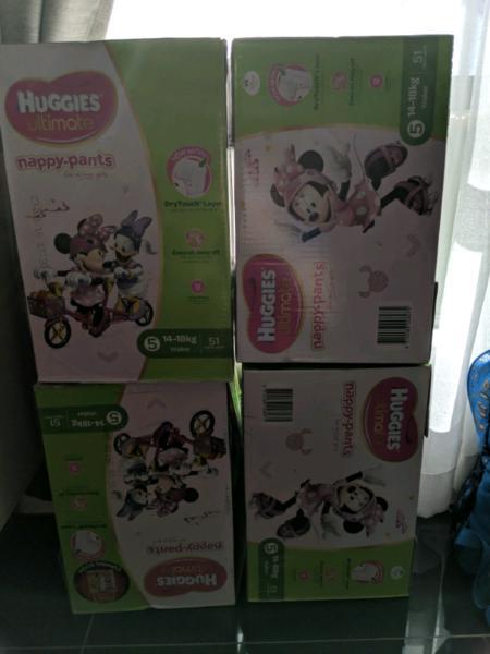 4 boxes of Girls Huggies for sale!