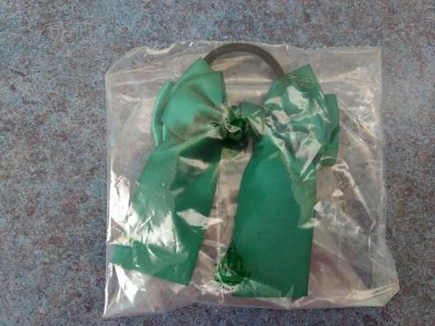 2 Green Hair Bows for $5 - Ideal for Back to School