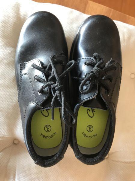 New black leather school shoes UK2 $50 down to $35