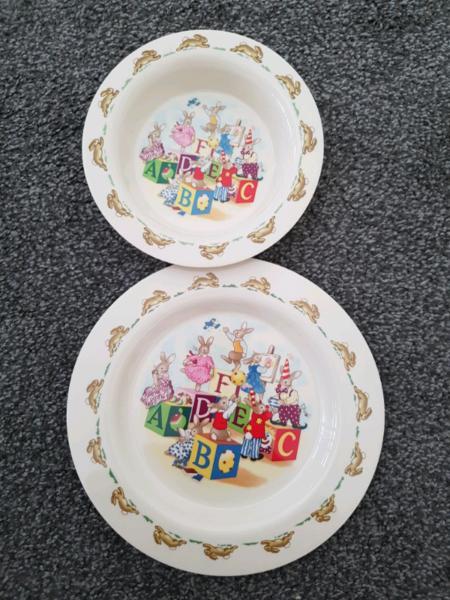 Bunnykins baby plates