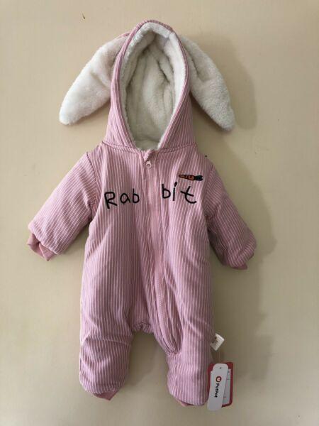 Brand new baby girl pink rabbit / bunny suit size 00 / 3-6 months