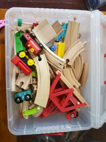 Wooden blocks, wooden train set & kids toys