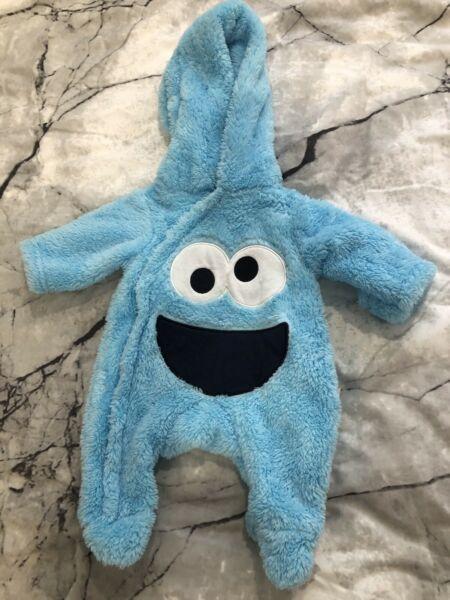 0000 newborn Cookie Monster onesie
