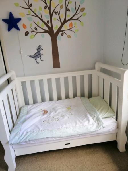 White Love and Care baby toddler bed