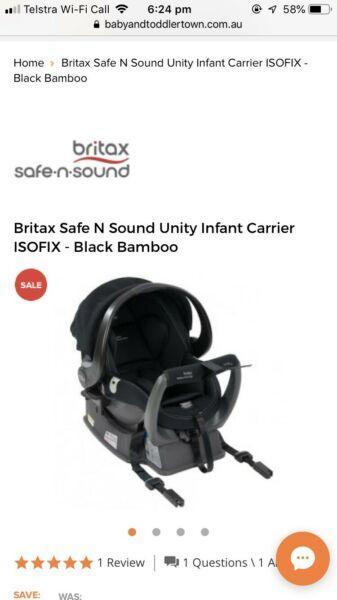 Britax Safe N Sound Unity Infant Carrier ISOFIX