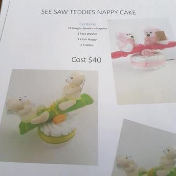 See Saw Teddies Nappy Cake