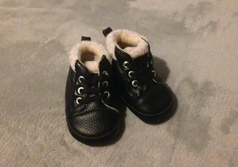 Newborn Black Boot Shoes