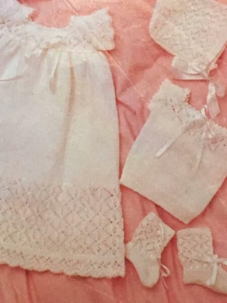 Christening layette; 5-piece. Absolutely beautiful. Never worn