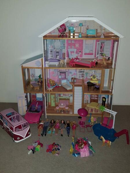Huge Barbie House and Accessories Galore