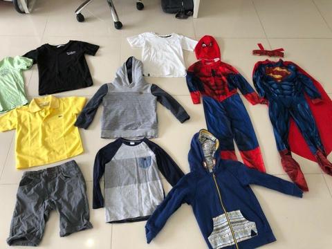 Boys size 6 clothes bundle plus superhero costumes