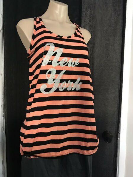 New York print top with stripes