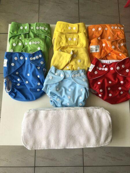 10 little ripper modern cloth nappies MCN with 10 liners