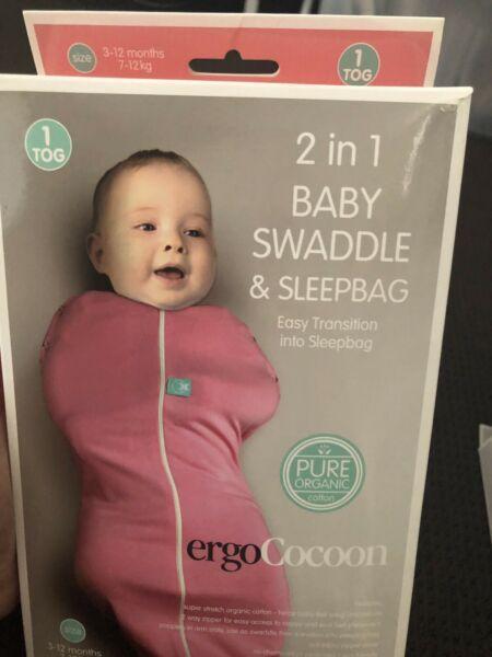 2 in 1 baby swaddle and sleep bag