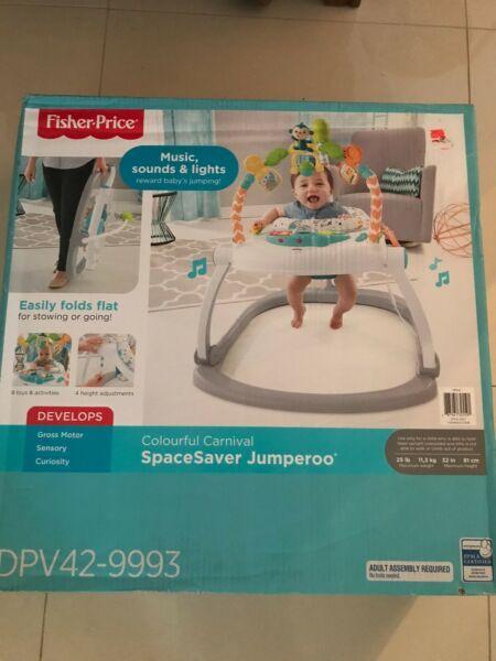 Baby fisher price colourful carnival space saver jumperoo baby bouncer