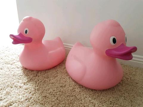 (2) Pink ducks