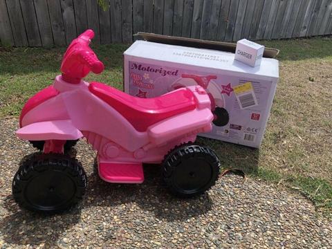 Brand new motorised quad bike pink toy outdoor 6V
