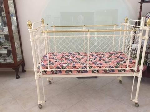 Vintage Cot with Mattress Included