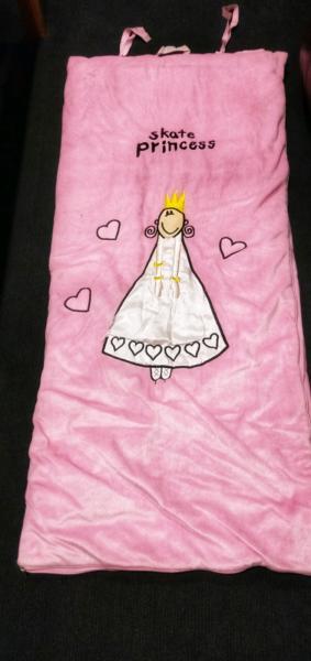 Skate Princess pink fluffy kids sleeping bag