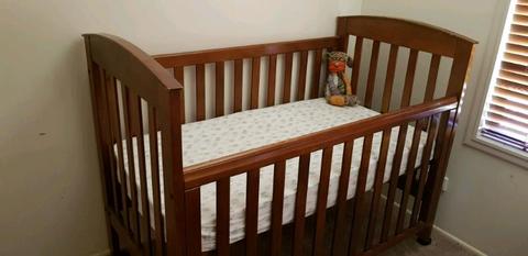 Babyhood wooden cot and change table set