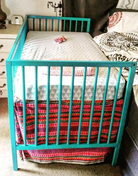 Upcycled Ikea hack baby cot