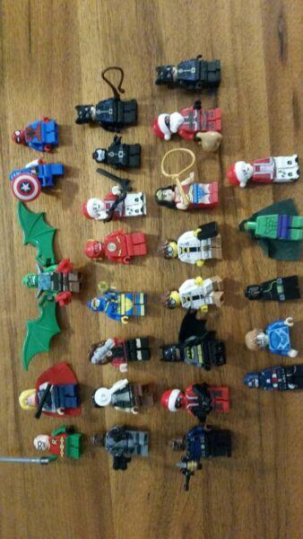 Lego Men Superheros mini figures x22 with parts
