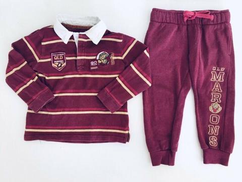Maroons Supporter Clothes Size 2 - 3