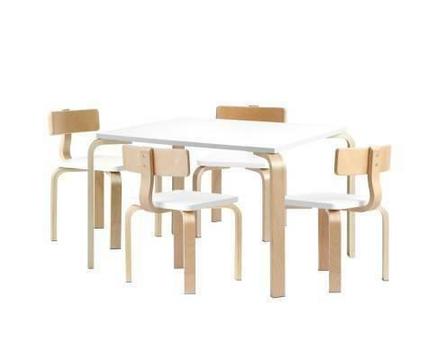 Kids Table and Chair 5 Piece Set Study Desk Dining Wooden