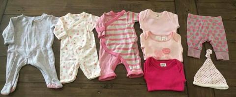 Bundle of Girls Tiny Baby/Prem/Small Newborn Clothes