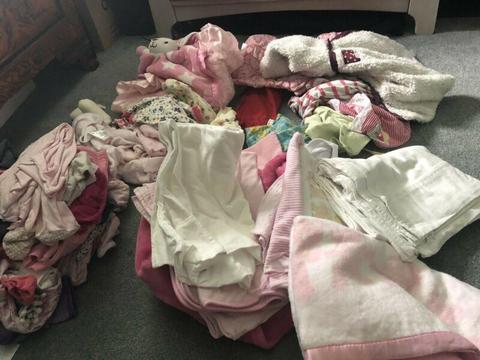 Baby girls clothes & blankets