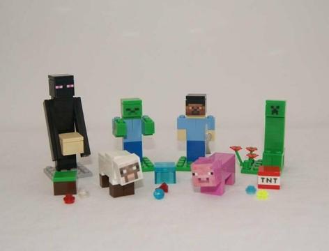 Minecraft Lego Figures Ender Dragon, Steve, Creeper, Spider