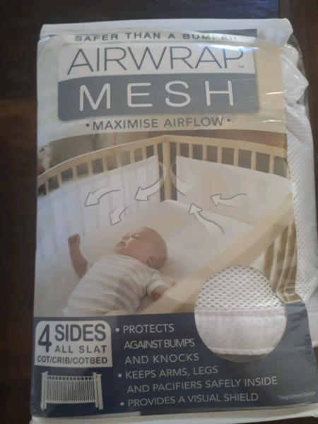 Airwrap mesh cot wrap 4 sides plus free cot protectors