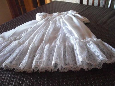 Babies christening gown with bonnet