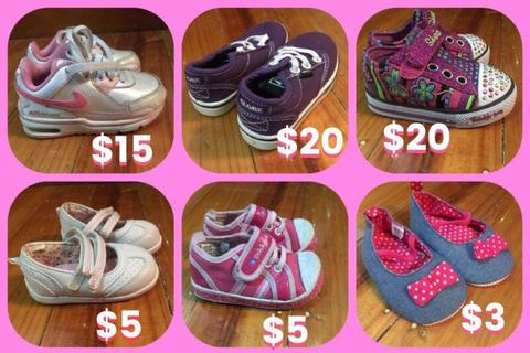 Now REDUCED - Assorted Baby girl shoes new and near new