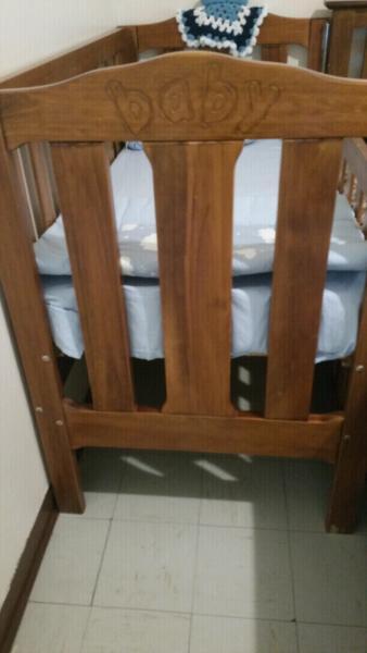 Wooden cot with matress