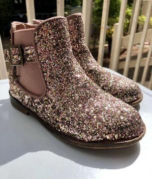 Pink glitter boots size 9 UK EU 26.5